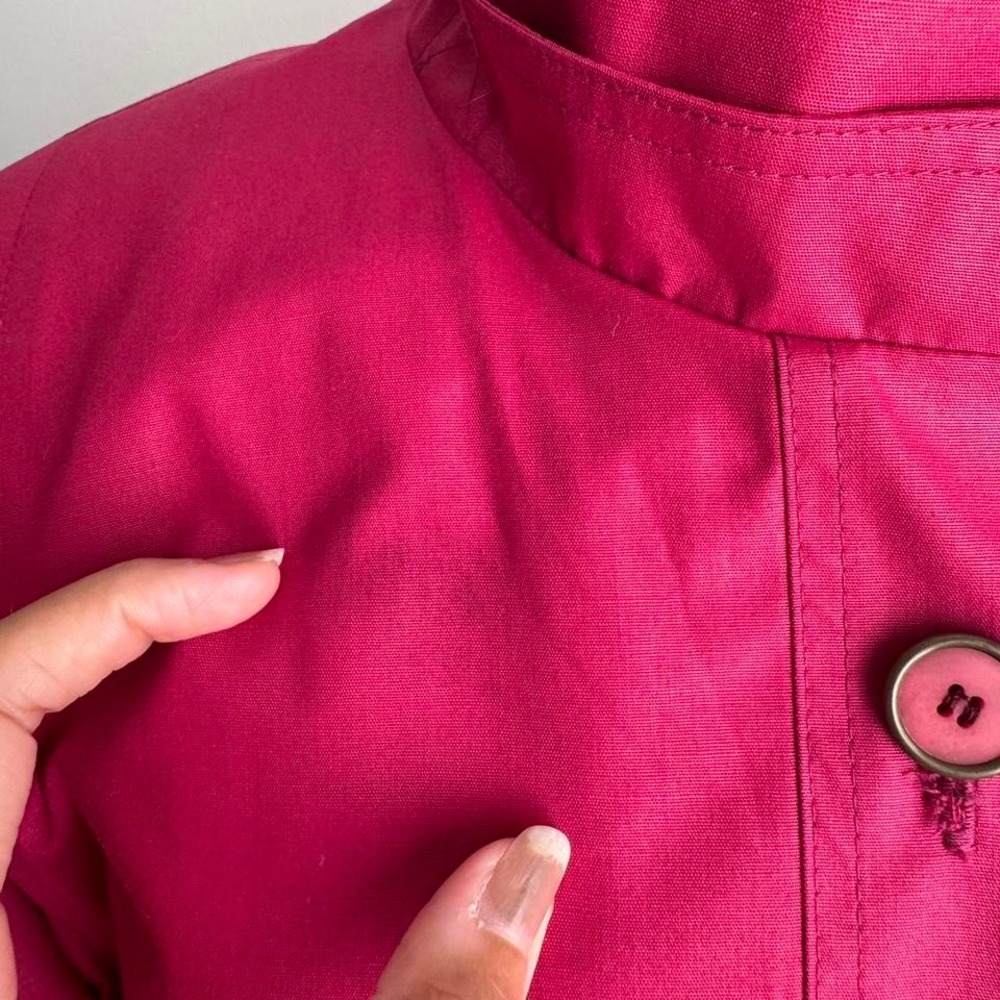 Vintage Magenta Pink London Fog Trench Coat - Picture 5 of 6